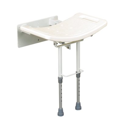 Siège de douche rabattable avec pieds GRACE fixé au mur