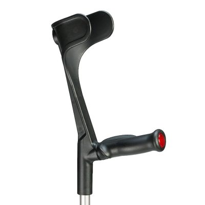 Canne anglaise anatomique souple noire, réglable en hauteur