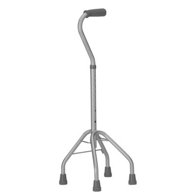 Canne quadripode à base étroite légère en aluminium réglable