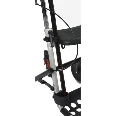 Accroche-canne pour rollator Banjo et Actio2 installé sur un cadre