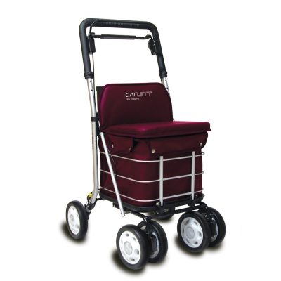 Caddie de shopping LETT-800 en version Grenat avec sac détachable