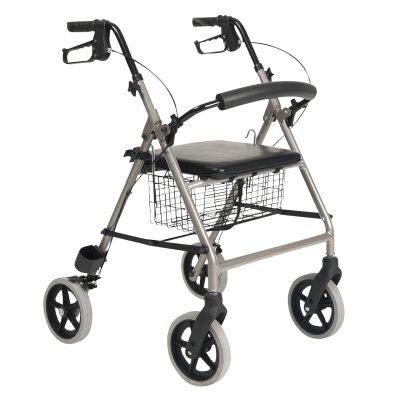 Rollator 4 roues Eco Light avec panier métallique et assise
