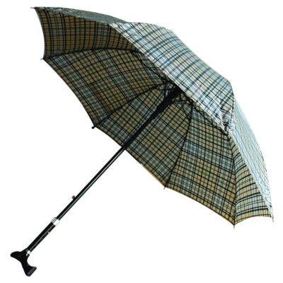 Canne parapluie ouverte avec poignée ergonomique
