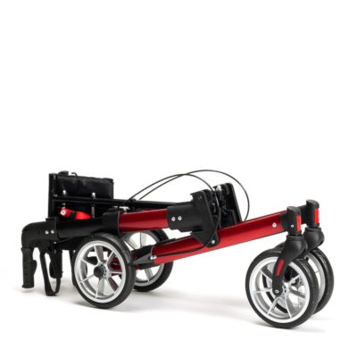 Rollator Quava plié, facile à transporter avec faible encombrement