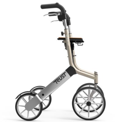 Rollator Let's Go Out avec grandes roues avant et poignées ergonomiques réglables